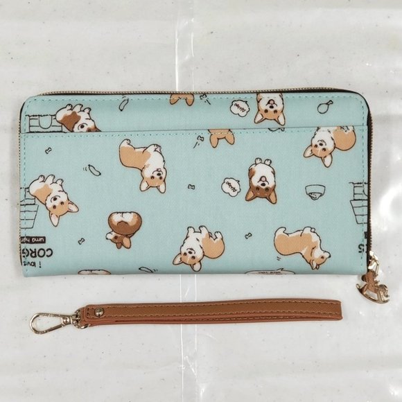 Waterproof Corgi Zipper Wristlet Long Wallet - Picture 8 of 14